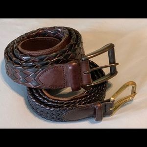 2 men’s braided leather belts 40 inch Trafalgar